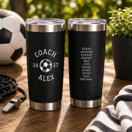Custom Soccer Coach Appreciation End of Season Insulated Tumbler