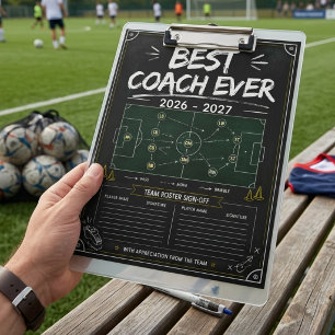 Custom Soccer Coach Gift Clipboard - Personalized