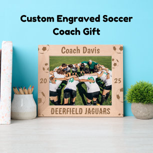 Custom Soccer Coach Gift Engraved Picture Frame