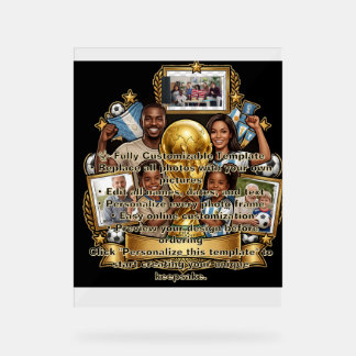 Custom Soccer Dad Photo Collage Gift Acrylic Sign