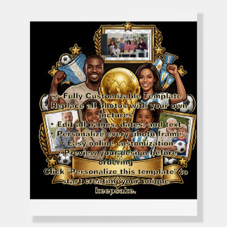 Custom Soccer Dad Photo Collage Gift Foam Board