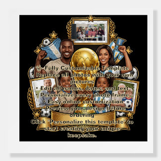 Custom Soccer Dad Photo Collage Gift Foam Board