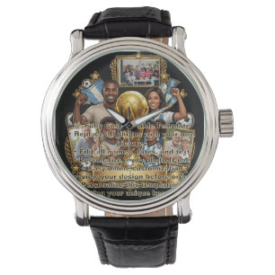 Custom Soccer Dad Photo Collage Gift Watch