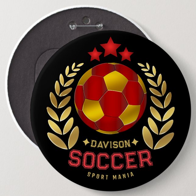 Custom Soccer Emblem Art Button (Front & Back)