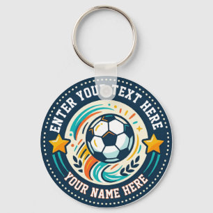 Custom Soccer Fan Text and Player Name  Keychain