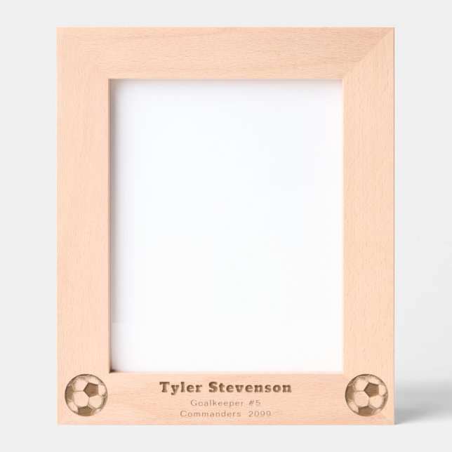 Custom Soccer Football Player Monogrammed Engraved Frames (Front)