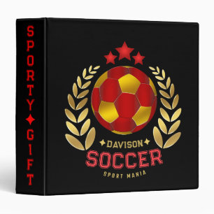 Custom Soccer Logo 3 Ring Binder