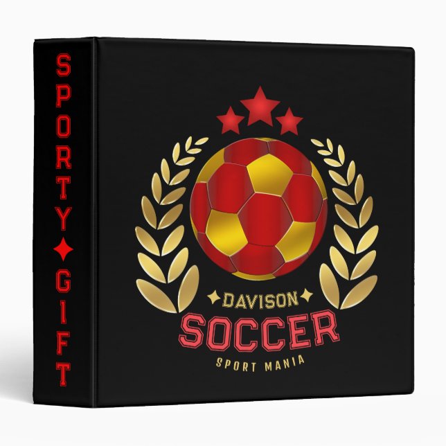 Custom Soccer Logo 3 Ring Binder (Front/Spine)