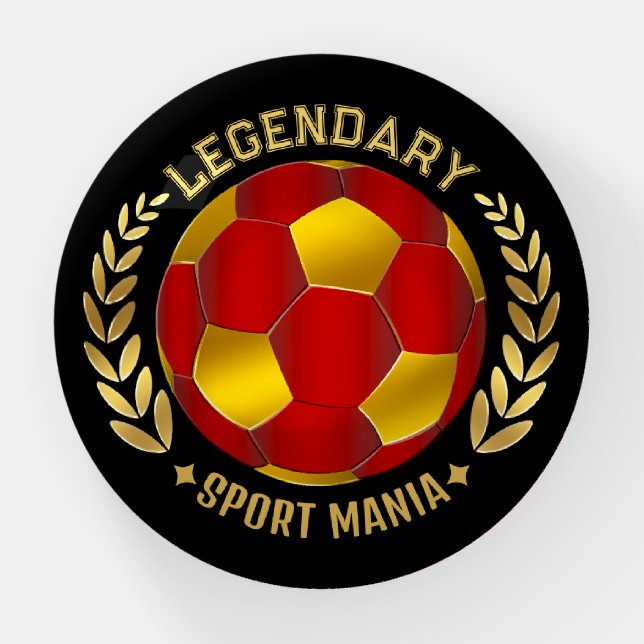 Custom Soccer Logo Paperweight (Front)