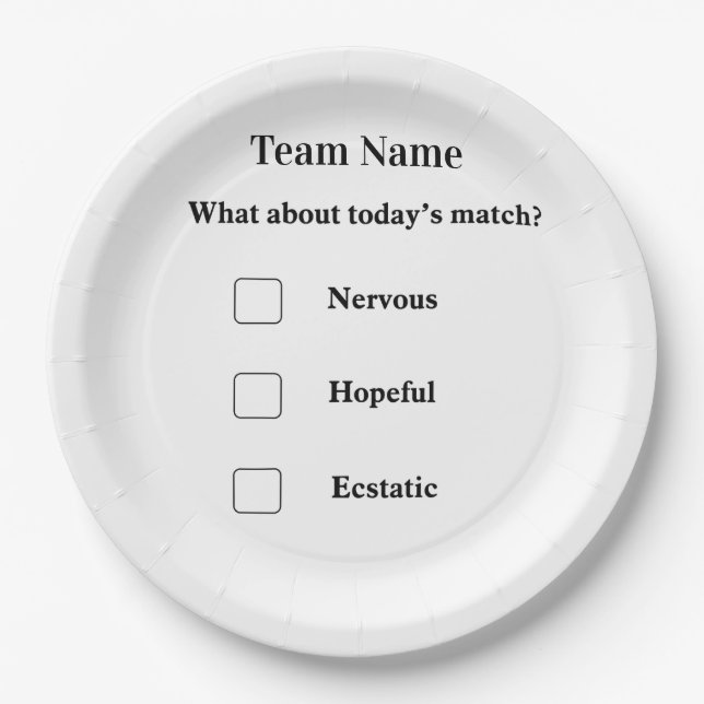  Custom Soccer Match Day Paper Plate 2026 Party (Front)