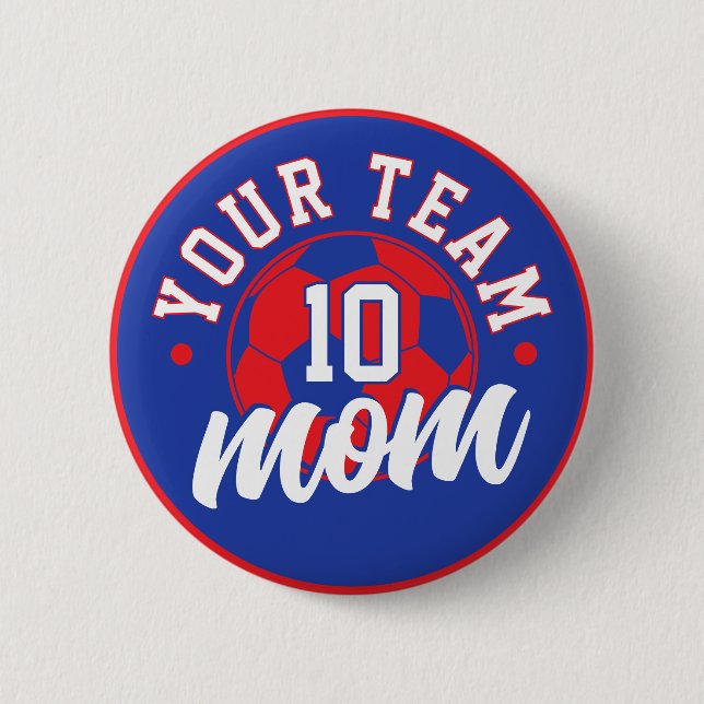 Custom Soccer Mom Button with Number (Front)