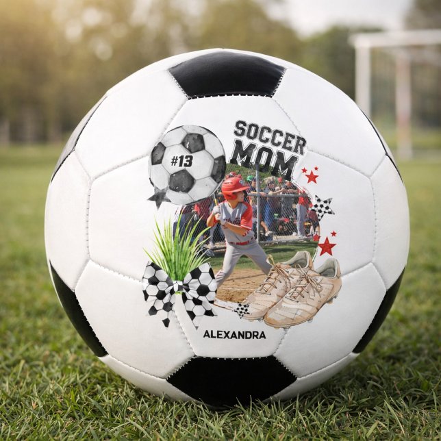 Custom Soccer Mom Photo Collage Ball (Creator Uploaded)