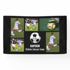 Custom Soccer Photo Collage Name Team Number Banner