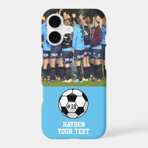 Custom Soccer Photo Collage Name Team Number iPhone 17 Case