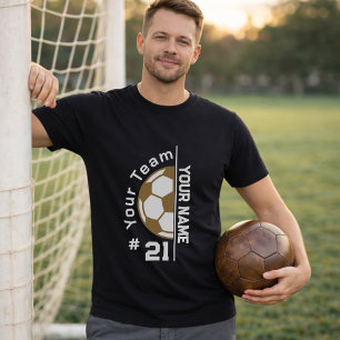 Custom Soccer Player Name Team Number Ball  T-Shirt