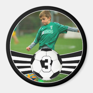 Custom Soccer Player Photo & Jersey Number Sports Magnet