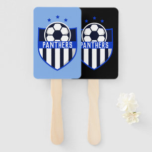 Custom Soccer Shield with Team Name or Text Hand Fan