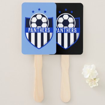 Custom Soccer Shield With Team Name Or Text Hand Fan by SoccerMomsDepot at Zazzle