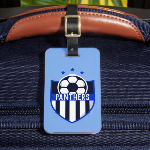 Custom Soccer Shield with Team Name or Text Luggage Tag