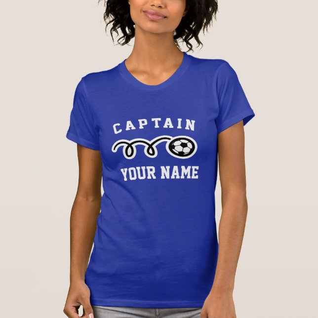 Custom soccer team captain t shirt for women (Front)
