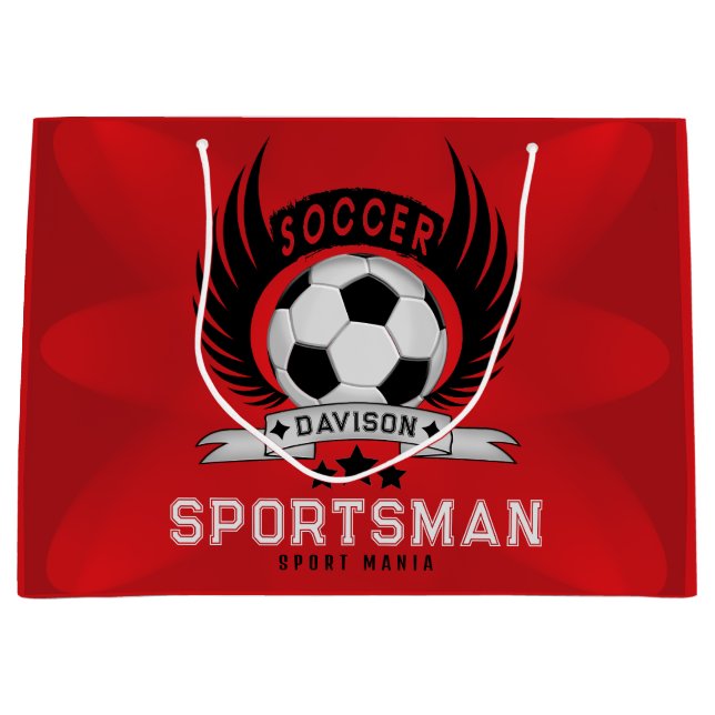 Custom Soccer Team Player  Large Gift Bag (Front)