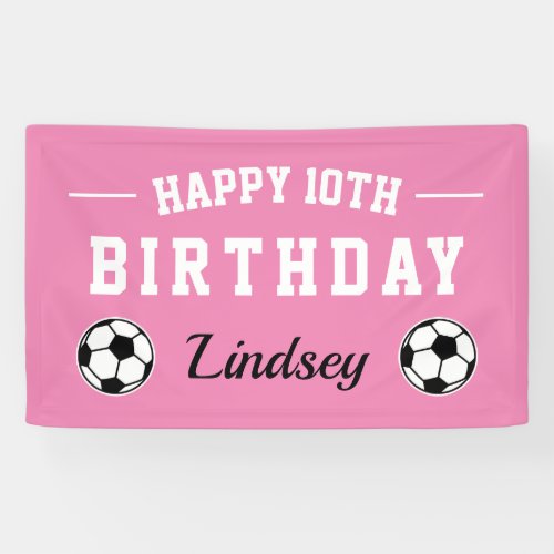 Custom soccer theme Happy Birthday party banner