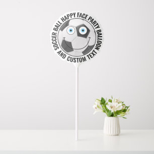 Custom Soccer Theme Party BLUE EYES Happy Face 11" Balloon
