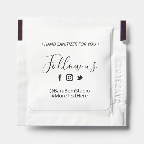 Custom Social Media Business Promotional Hand Sanitizer Packet