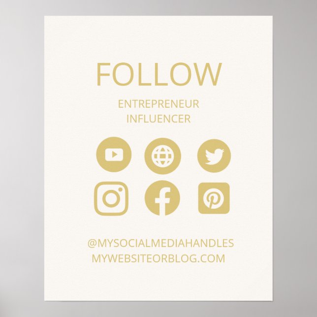 CUSTOM SOCIAL MEDIA ICONS SIGN BUSINESS TEMPLATE (Front)