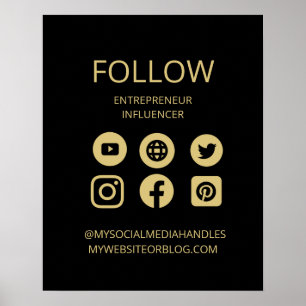 CUSTOM SOCIAL MEDIA ICONS SIGN BUSINESS TEMPLATE