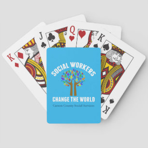 Custom Social Services Office Cute Social Worker Poker Cards