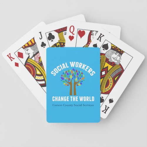 Custom Social Services Office Cute Social Worker Poker Cards