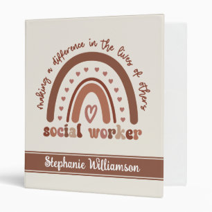 Custom Social Worker Appreciation Graduation Gift 3 Ring Binder