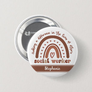 Custom Social Worker Appreciation Graduation Gift Button
