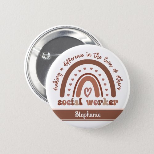 Custom Social Worker Appreciation Graduation Gift Button