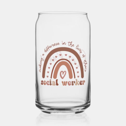 Custom Social Worker Appreciation Graduation Gift Can Glass