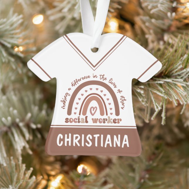 Custom Social Worker Appreciation Graduation Gift Ornament (Tree)