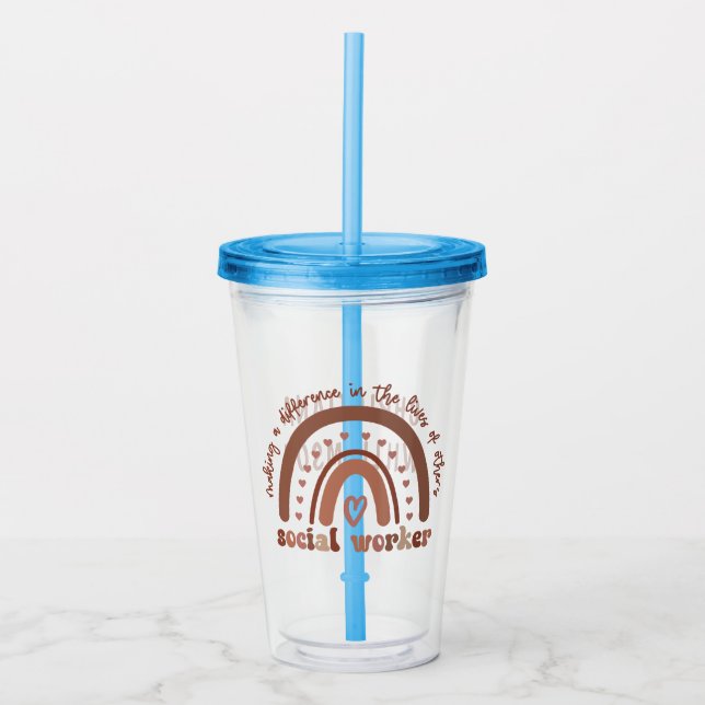Custom Social Worker Appreciation Graduation Gifts Acrylic Tumbler (Front)