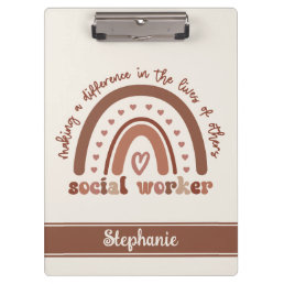 Custom Social Worker Appreciation Graduation Gifts Clipboard