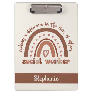 Custom Social Worker Appreciation Graduation Gifts Clipboard