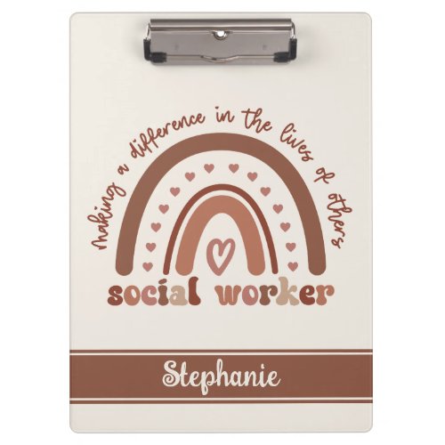 Custom Social Worker Appreciation Graduation Gifts Clipboard