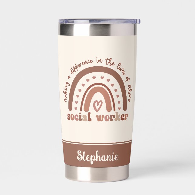 Custom Social Worker Appreciation Graduation Gifts Insulated Tumbler (Left)