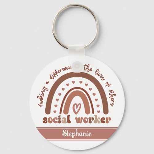 Custom Social Worker Appreciation Graduation Gifts Keychain