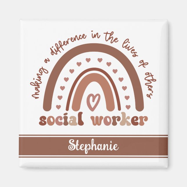 Custom Social Worker Appreciation Graduation Gifts Magnet (Front)