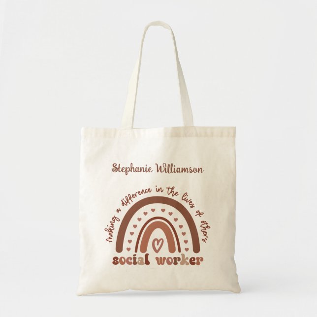 Custom Social Worker Appreciation Graduation Gifts Tote Bag (Front)