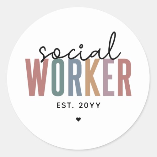 Custom Social Worker graduation Gifts Classic Round Sticker