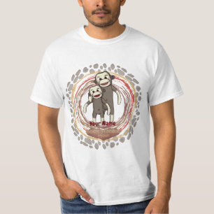 Custom Sock Monkey Mom t-shirt