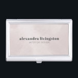 Custom Soft Blue Watercolor Modern Typography Business Card Case<br><div class="desc">Designed with simplicity and style in mind,  this blush-toned business card holder features a soft watercolor texture and clean,  modern typography. Perfect for interior designers,  consultants,  or creatives who want a polished and professional accessory. Personalize it with your name and job title to create a cohesive brand identity.</div>