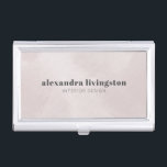 Custom Soft Blue Watercolor Modern Typography Business Card Case<br><div class="desc">Designed with simplicity and style in mind,  this blush-toned business card holder features a soft watercolor texture and clean,  modern typography. Perfect for interior designers,  consultants,  or creatives who want a polished and professional accessory. Personalize it with your name and job title to create a cohesive brand identity.</div>