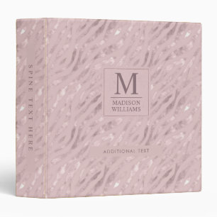 Custom Soft Blush Pastel Pink Gold Glitter Pattern 3 Ring Binder